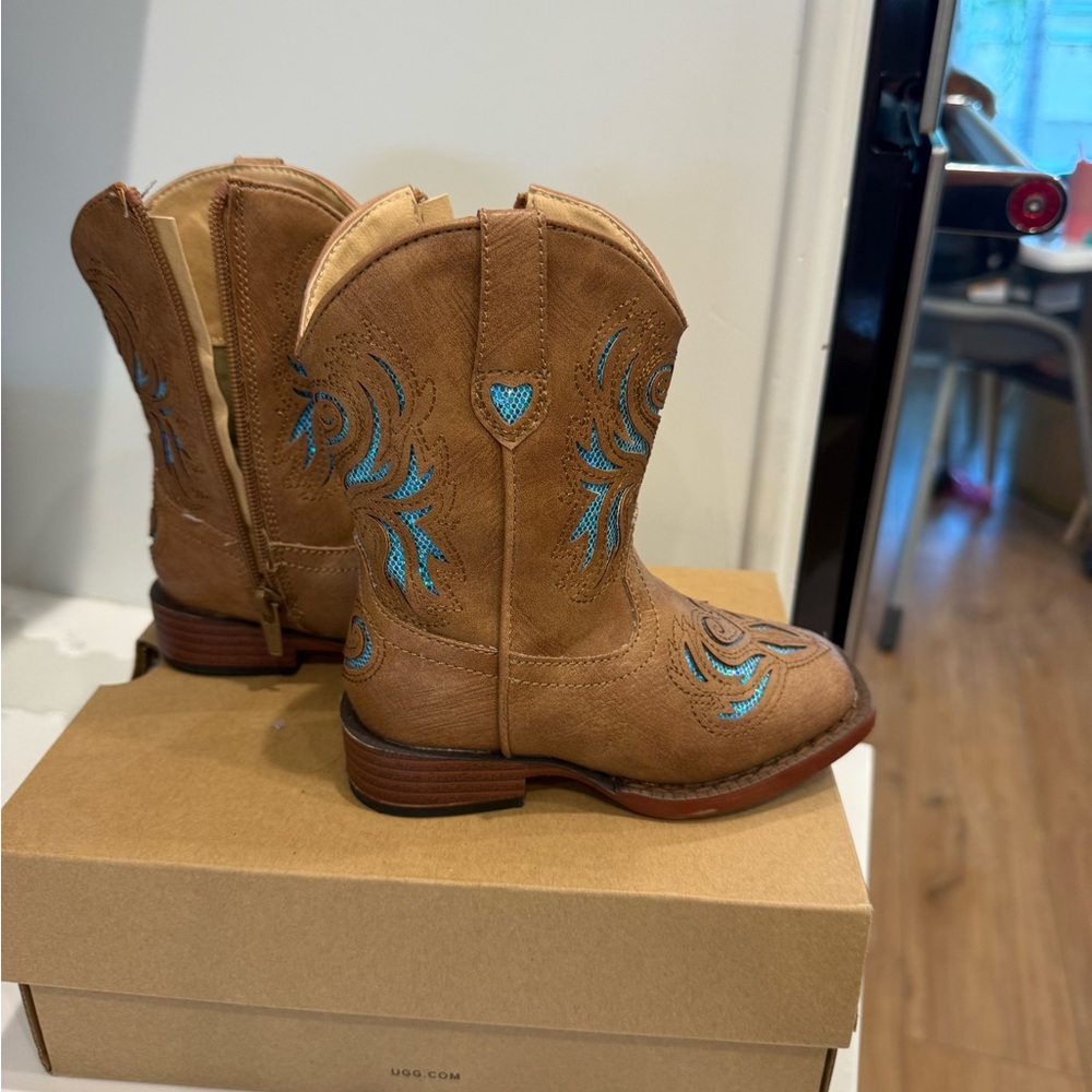 Roper Kids Brown and turquoise Boots